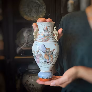 Chinese Antique wall vase with figure decoration, Tongzhi period, #2081