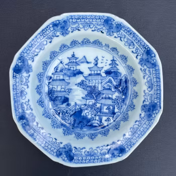 Chinese antique blue and white deep dishes, 18th c #2088, #2089