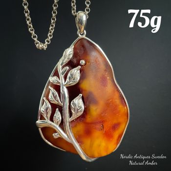 Unique Design Natural Amber Pendant Danish Amber Hand Polished 51g