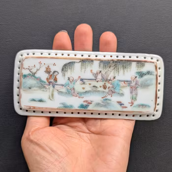 Chinese Antique famille rose pillow plaque, Guangxu period, 19th c #2110