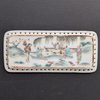 Chinese Antique famille rose pillow plaque, Guangxu period, 19th c #2110