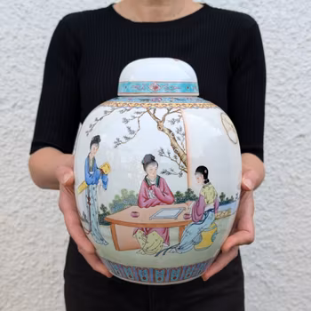 Vintage Chinese famille rose jar 1950-1970's #2107