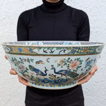 Chinese antique large size punch bowl, 19th c #2121
