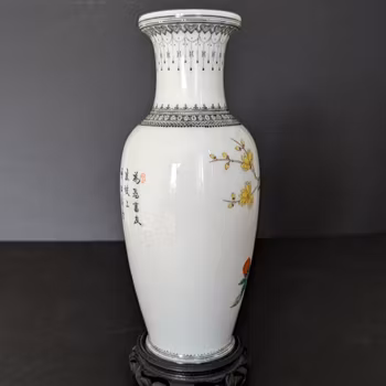 Chinese vintage famille rose vase, 1970-1980's #2186
