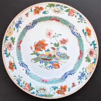 Chinese antique famille rose plate, 18th century #2180