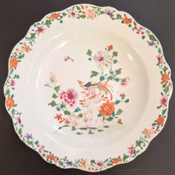Chinese antique porcelain famille rose plate, Qianlong, 18th c #2216