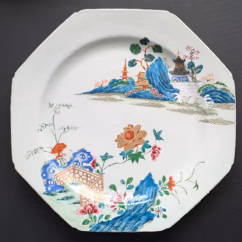 Chinese antique porcelain famille rose charger, Qianlong, 18th c #2215