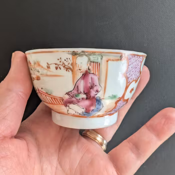 Chinese antique rose mandarin tea cup, Qianlong period #2210