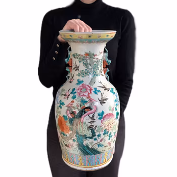 Chinese antique famille rose vase, Late Qing, Tongzhi / Guangxu period 清 五伦图 #2207
