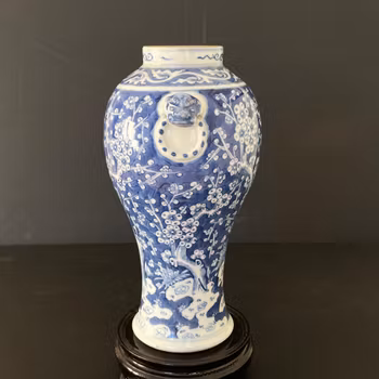Chinese antique porcelain blue and white vase, Late Qing Dynasty #2256