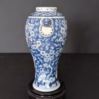 Chinese antique porcelain blue and white vase, Late Qing Dynasty #2258