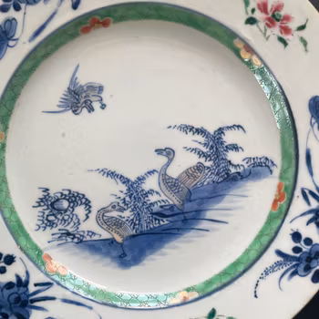 Chinese Antique porcelain plate, 18th C Yongzheng / Qianlong period #2259