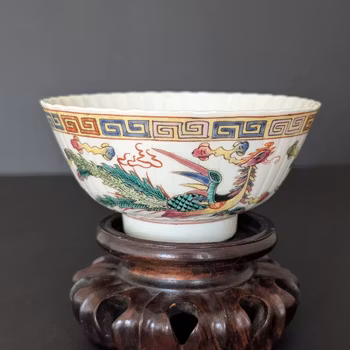 Chinese Antique porcelain bowl decorated with Dragon & Pheonix, Guangxu Mark & Period #2266
