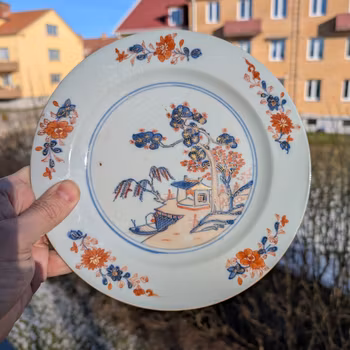 Chinese antique porcelain plate, Qianlong, 18th c #2286