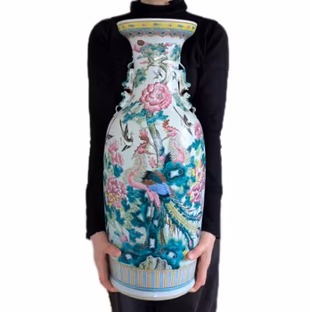 Chinese antique famille rose vase, Late Qing, Tongzhi / Guangxu period #2296