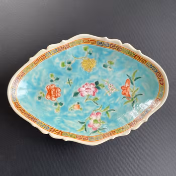 Chinese antique turquoise ground altar bowl, Late Qing / Republic #2300