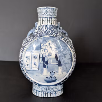 Chinese Antique porcelain moonflask, 19th c #2325