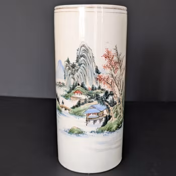 Chinese antique hatstand / brushpot, dated 1928, #2326