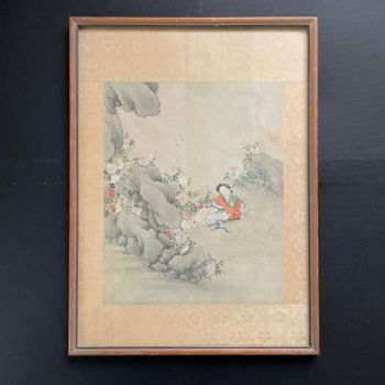 Chinese Antique gouache painting. Qing Dynasty, 19th century #2352