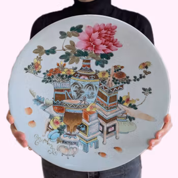 Chinese Antique hundred antiques charger, Guangxu Period #2355