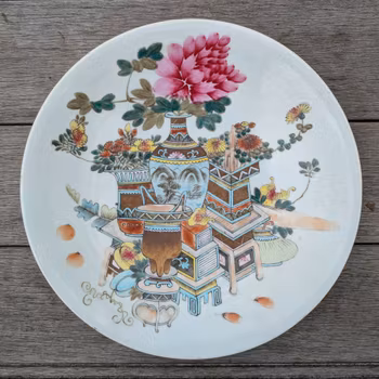 Chinese Antique hundred antiques charger, Guangxu Period #2355