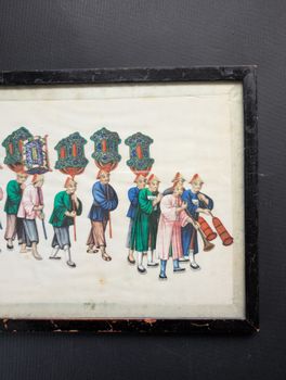 Chinese Antique Pith Painting Late Qing Dynasty #2358