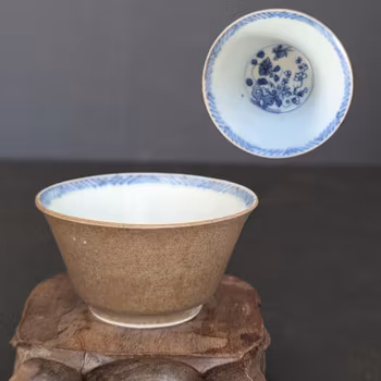 Chinese antique teacup, batavia brown, Ca Mau shipwreck, Yongzheng period #2391