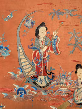 Chinese Antique silk embroidery, Legend of the white snake, Qing Dynasty #2520