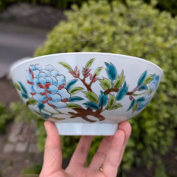 Large Chinese antique bowl decorated with flowers Late Qing Dynasty Republic #2537