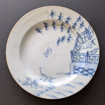 Chinese antique porcelain plate in blue and white, Yongzheng period #2555