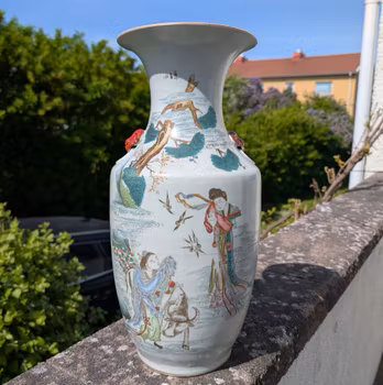 Chinese Antique porcelain Vase Late Qing 19th century，牛郎织女 #2557