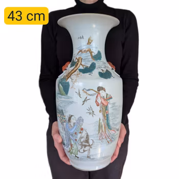 Chinese Antique porcelain Vase Late Qing 19th century，牛郎织女 #2557