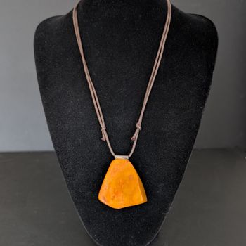 Vintage Natural Danish Amber Pendant Baltic Amber Butterscotch Egg Yolk Huge 30g #2570