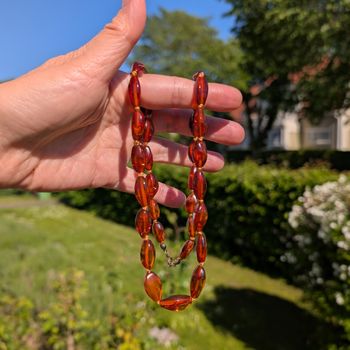 Vintage Natural Amber Baltic Amber Necklace 1970s -1980s 22g #2579