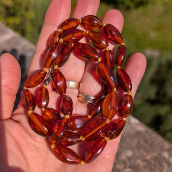 Vintage Natural Amber Baltic Amber Necklace 1970s -1980s 22g #2579
