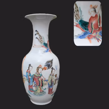 Chinese antique famille rose vase Tongzhi period ,19th century #2597 吹箫引凤