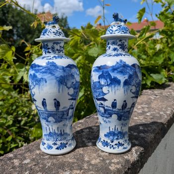 A pair of Chinese Antique lidded vases,  Late Qing Dynasty 32cm #2608, 2609