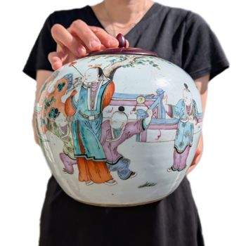 Chinese Antique jar with large figure decoration, Late Qing Dynasty, #2635