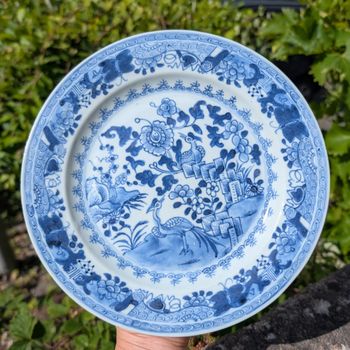Chinese antique blue and white plate, Qianlong, 18th c #2652