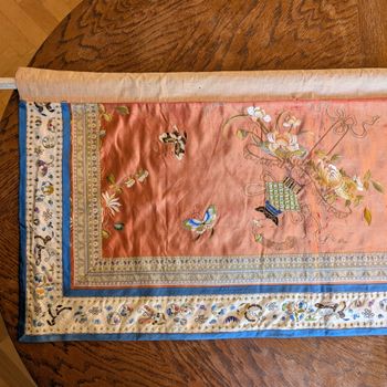 Chinese Antique silk embroidery, 麒麟送子, Qing Dynasty #2668