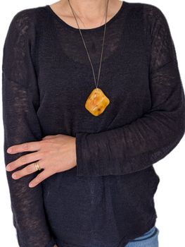 Natural Swedish Amber Pendant Baltic Amber Butterscotch Egg Yolk Huge 28g #2683