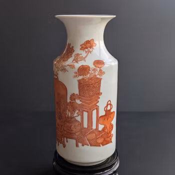 Chinese antique porcelain vase with hundreds antiques, 19th c #2706