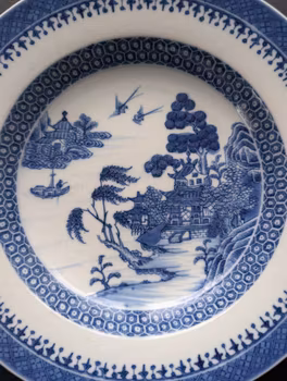 Chinese antique blue and white plate, Late 18 C #2719