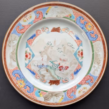 Chinese Antique Famille Rose plate, first half of the 18th c #2721
