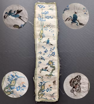 Chinese antique silk embroidery 19c #2730