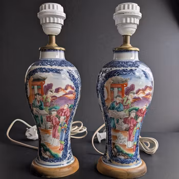 A pair of Chinese Antique vases / lampfoots, Qianlong period, 18th century #2755, 2756