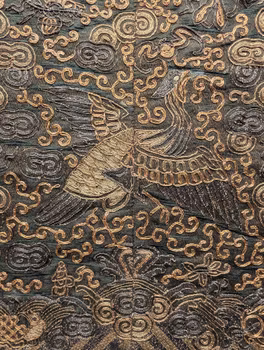 Chinese antique Civilian Rank badge with gold thread embroidery 19c #2760