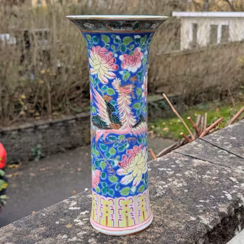 Chinese Antique porcelain sleeve vase with phoenix, Late Qing #2761