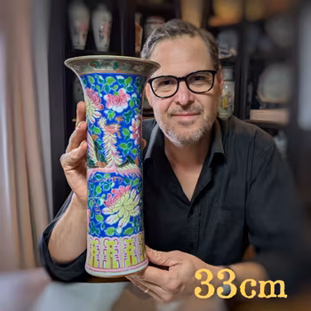 Chinese Antique porcelain sleeve vase with phoenix, Late Qing #2761