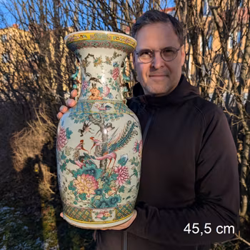 Chinese antique famille rose vase, Late Qing, Tongzhi / Guangxu period 清 五伦图 #2765